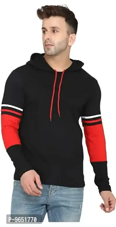 Classic Cotton Blend Solid Hoodie Sweatshirts for Men-thumb0