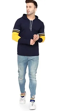 Classic Cotton Blend Solid Hoodie Sweatshirts for Men-thumb2