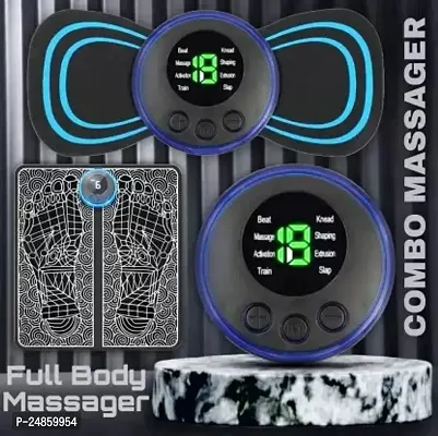 Foot Massager Pain Relief,Electric EMS Massage Machine Mat Rechargeable Portable Folding Automatic with 8 Mode/19 Intensity for Legs Massager  (Black)-thumb0