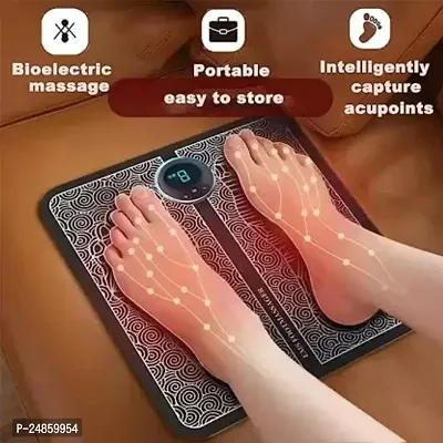 Foot Massager Pain Relief,Electric EMS Massage Machine Mat Rechargeable Portable Folding Automatic with 8 Mode/19 Intensity for Legs Massager  (Black)-thumb3