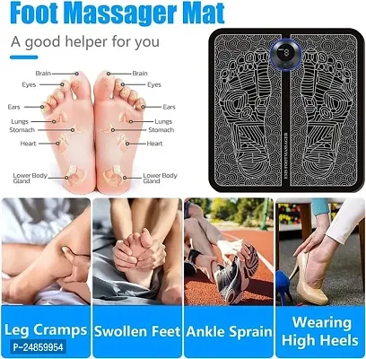 Foot Massager Pain Relief,Electric EMS Massage Machine Mat Rechargeable Portable Folding Automatic with 8 Mode/19 Intensity for Legs Massager  (Black)-thumb5