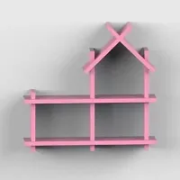 Hut Shaped Shelves Wood Carver Lodge House Shaped Shelfs Wall Mounted Wooden Shelve Hut Display / Storage Unit Kids Room Shelf-thumb1