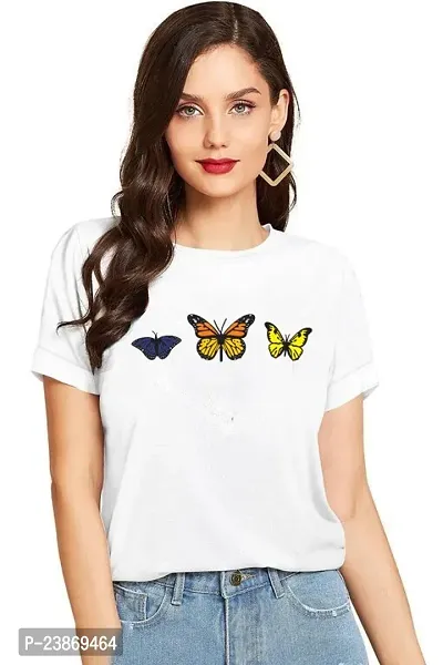 Elegant Cotton Printed Tshirt For Women-thumb0