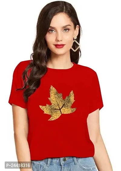 Cotton Printed T-shirt For Women-thumb0