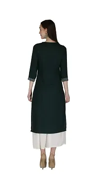 Shama Fashion Women Rayon Embroidery Straight Kurta Kurti Ethnic Set-thumb1