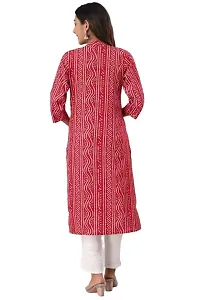 Shama Fashion Women Rayon Printed Embroidery Straight Kurta Kurti Ethnic Set Red L-thumb1