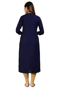 Shama Fashion Women Rayon Embroidery Straight Kurta Kurti Blue 4XL-thumb2