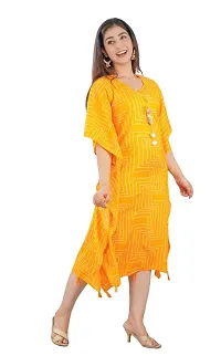 Shama Fashion Women Rayon Printed Kaftan Kurta Kurti Mustared 3XL-thumb3