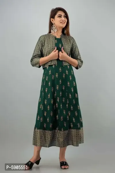 Trendy Rayon Ethnic Gown With Jacket-thumb0