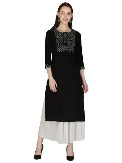 Women's Rayon Embroidered With Sequin Work Kurti 
