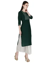 Women Embroidered Rayon Straight Kurta-thumb1