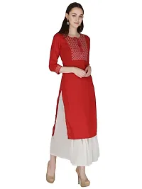 Women Embroidered Rayon Straight Kurta-thumb1