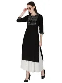 Women Embroidered Rayon Straight Kurta-thumb1