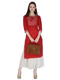 Women Embroidered Rayon Straight Kurta-thumb3