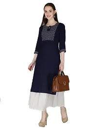 Women Embroidered Rayon Straight Kurta-thumb3