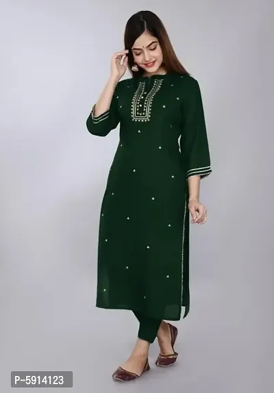 Stylish Rayon Embroidered Kurta for Women