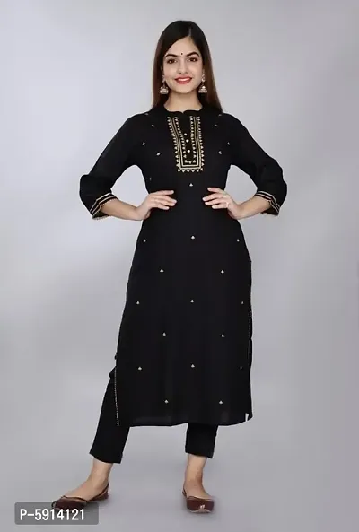 Stylish Rayon Embroidered Kurta for Women-thumb3