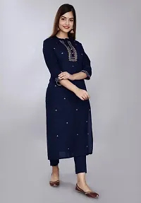 Stylish Rayon Embroidered Kurta for Women-thumb1