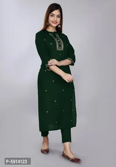 Stylish Rayon Embroidered Kurta for Women-thumb2