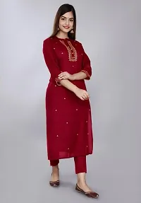 Stylish Rayon Embroidered Kurta for Women-thumb1