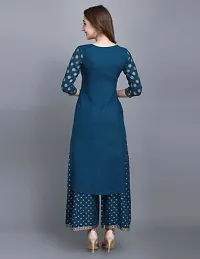 Latest Beautiful Rayon Printed Kurta Palazzo Set-thumb2