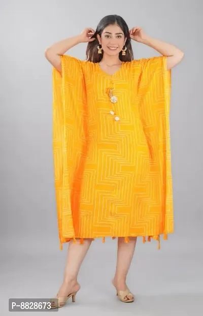 Women Rayon Printed Kaftan Kurta-thumb0