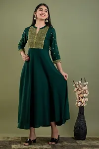 Women Rayon Zari Embroidery Gown Kurta-thumb1