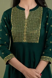 Women Rayon Zari Embroidery Gown Kurta-thumb2