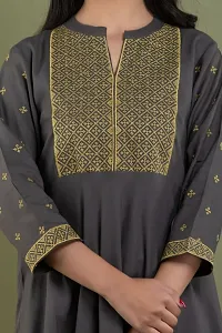 Women Rayon Zari Embroidery Gown Kurta-thumb2