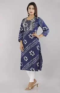 Women Rayon Printed Embroidery Straight Kurta-thumb4