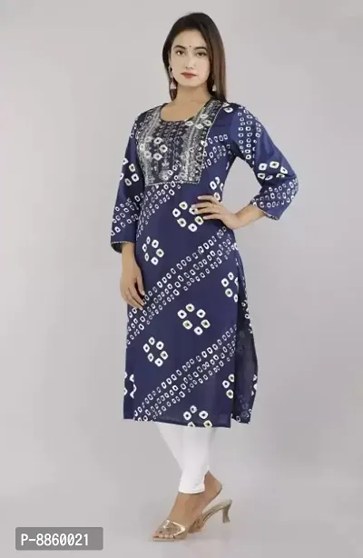 Women Rayon Printed Embroidery Straight Kurta-thumb5