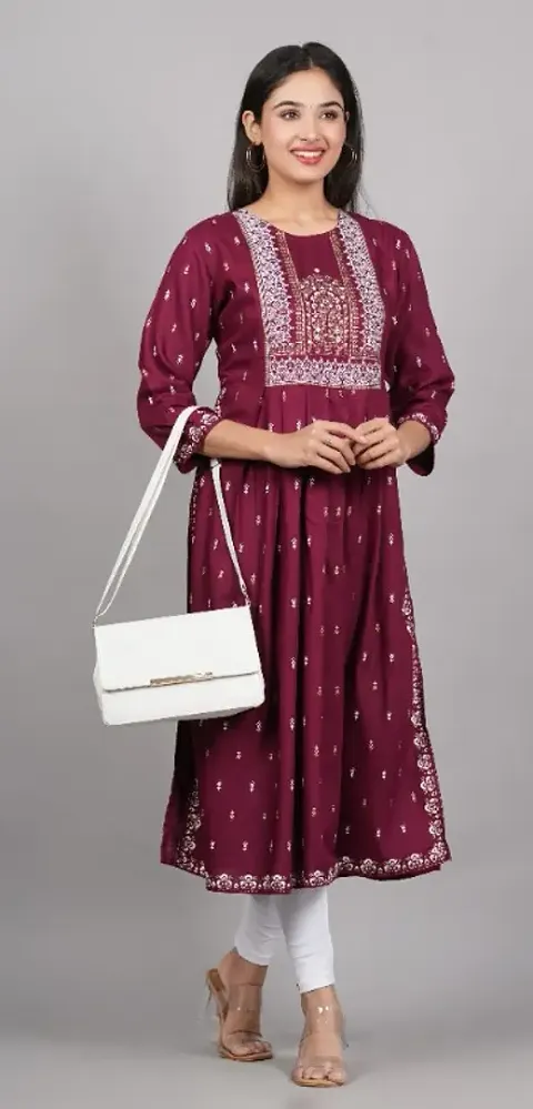 Classic Rayon Stitched Kurtas for Women