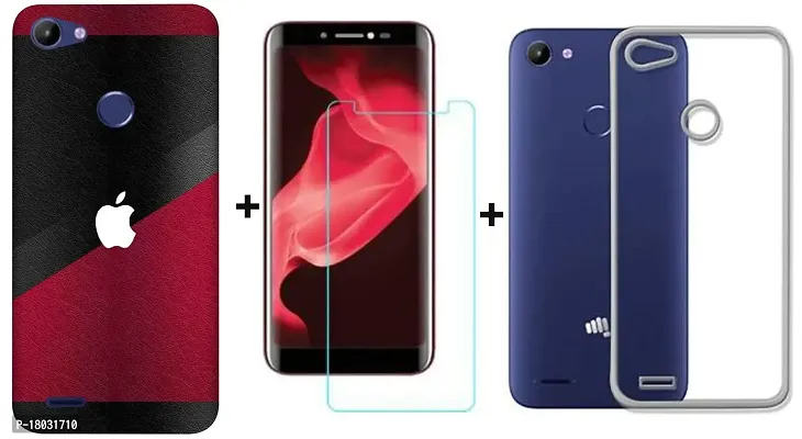 AC ADITI CREATIONS Printed with Transparent Back Cover N Tempered Glass (Combo Offer) for Itel A40