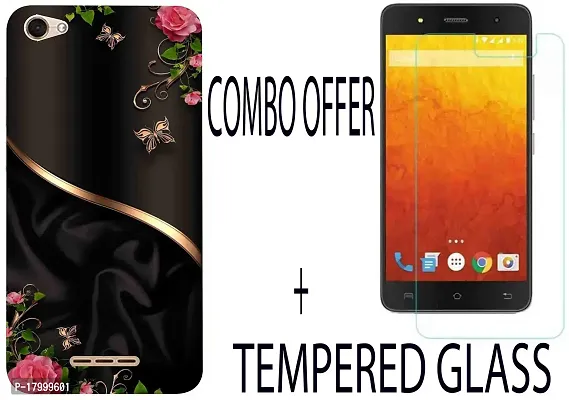 AC ADITI CREATIONS Printed Backcover with Tempered Glass (Combo Offer) for Lava Z61-thumb0