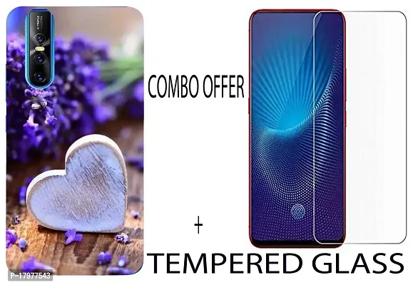 Ac Aditi CREATIONS BACKCOVER with Tempered Glass (Combo Offfer) Vivo v15 pro