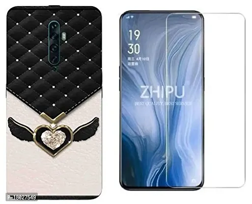 AC ADITI CREATIONS Printed Back Cover with Tempered Glass (Combo Offer) for Oppo Reno2 F