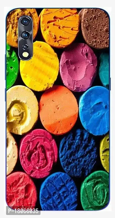 Ac Aditi Creations Creations Silicone Designer Printed Back Cover for Vivo S1 S.N24