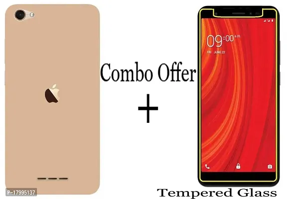 AC ADITI CREATIONS Printed Back Cover with Tempered Glass (Combo Offfer) for Lava Z61