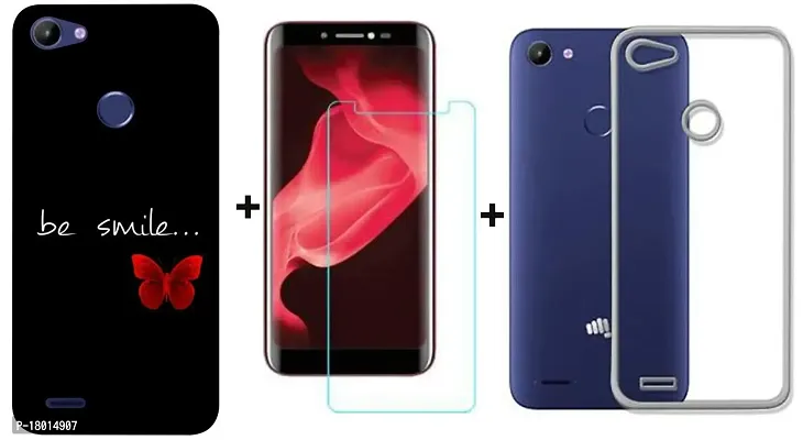 AC ADITI CREATIONS Printed with Transparent Back Cover N Tempered Glass (Combo Offer) for Itel S21