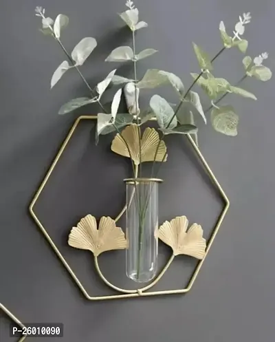 Gold Wall Vase Hanging Geometric Metal Vase Hydroponic Planter