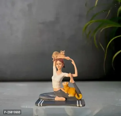 Decorative Figure Woman In Aasan Pose Resin Statue For Decor