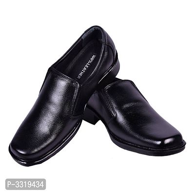 Men's Black Solid Synthetic Leather Slip on Formal Shoes-thumb4