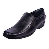 Men's Black Solid Synthetic Leather Slip on Formal Shoes-thumb1