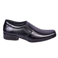 Men's Black Solid Synthetic Leather Slip on Formal Shoes-thumb2