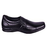 Black Solid Faux Leather Slip on Formal Shoes-thumb1