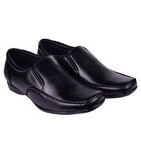 Faux Leather Black Formal Slip On Shoes-thumb1