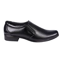 Faux Leather Mens Formal Black Slip On Shoes-thumb1