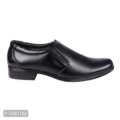 Faux Leather Mens Formal Black Slip On Shoes-thumb2