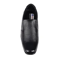 Faux Leather Mens Formal Black Slip On Shoes-thumb3