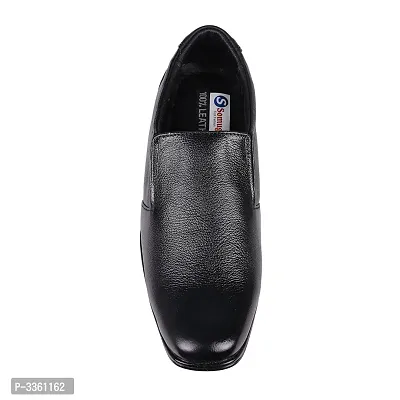 Faux Leather Mens Formal Black Slip On Shoes-thumb4